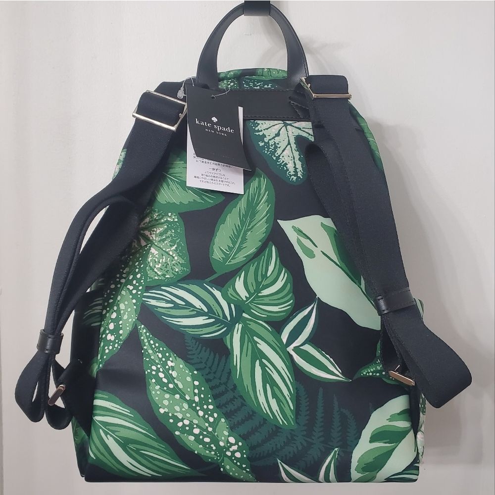 Kate Spade Tropical Palms and Monstera Leaves Nylon Backpack - Picture 7 of 13